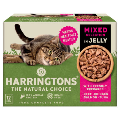 Wet Cat Food Pouches Mixed in Jelly 12x85g