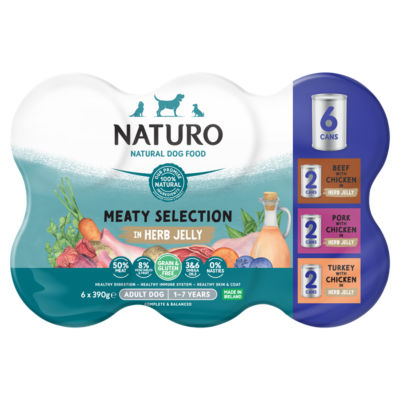 Natural Dog Food Meaty Selection in Herb Jelly Adult Dog 1-7 Years 6 x 390g thumbnail 2