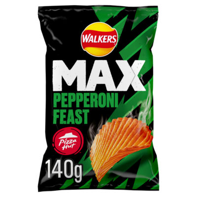 Max Pizza Hut Pepperoni Feast Sharing Crisps 140g thumbnail 2