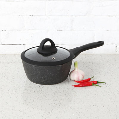 Black Marble Effect Soft Grip Saucepan 18cm thumbnail 2