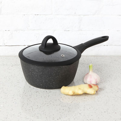 Black Marble Effect Soft Grip Saucepan 20cm thumbnail 2