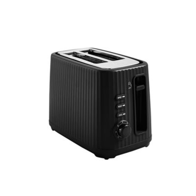 Black Ribbed 2-Slice Toaster thumbnail 2