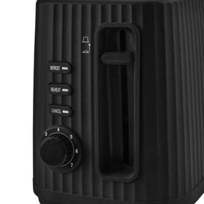 Black Ribbed 2-Slice Toaster thumbnail 3