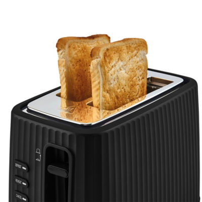 Black Ribbed 2-Slice Toaster thumbnail 4