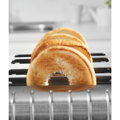 White Stainless Steel 4-Slice Toaster thumbnail 6