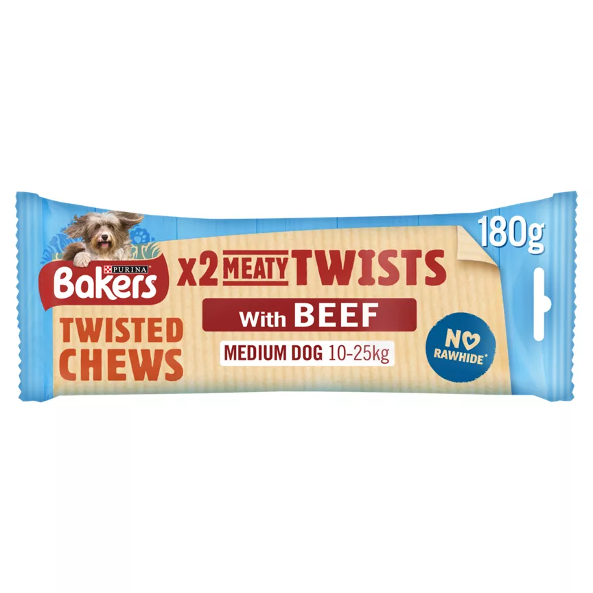 Bakers Medium Dog Treat Meaty Twists 180g