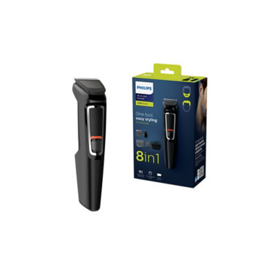 3000 Multigroom 8-in-1 Hair & Beard Trimmer - Shaver and Clipper for Face, Head & Body, Self-sharpening Skin-friendly Blades, 10 Length Settings, Model MG3940/15