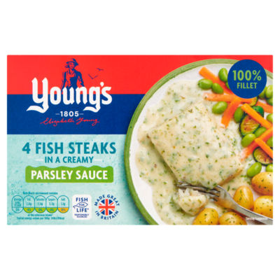 4 Fish Steaks in a Creamy Parsley Sauce 560g