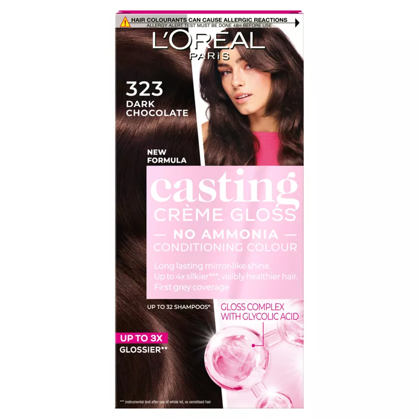 L'Oreal Casting Creme Gloss 323 Dark Chocolate Brown Semi Permanent Hair Dye