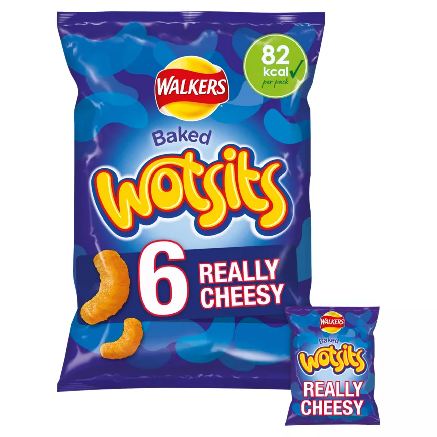 Walkers Wotsits Really Cheesy Multipack Snacks Crisps 6x16.5g