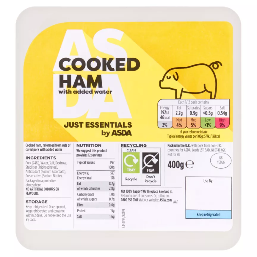 JUST ESSENTIALS by ASDA Cooked Ham Slices