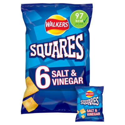 Squares Snacks Salt & Vinegar Multipack Crisps 6x22g thumbnail 2