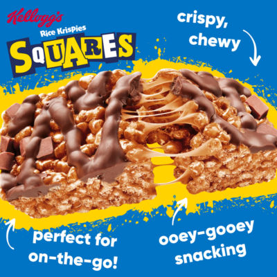 Rice Krispies Squares Curious Caramel & Chocolate Snack Bars 4x36g thumbnail 3