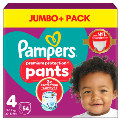 Premium Protection Nappy Pants Size 4, 54 Nappies, 9kg-15kg, Jumbo+ Pack thumbnail 2