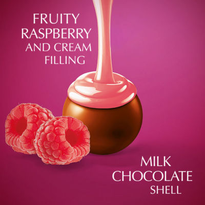 Lindor Raspberry & Cream Chocolate Truffles Box 200g thumbnail 4