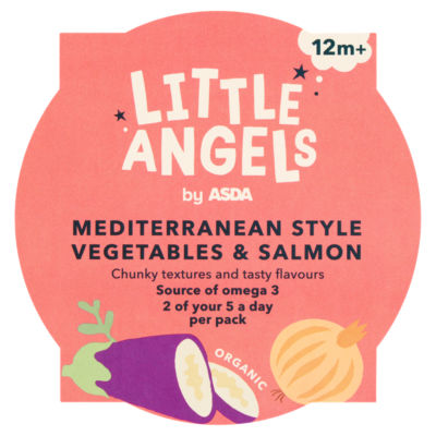 LITTLE ANGELS by ASDA Organic Mediterranean Style Vegetables & Salmon 12m+ 200g