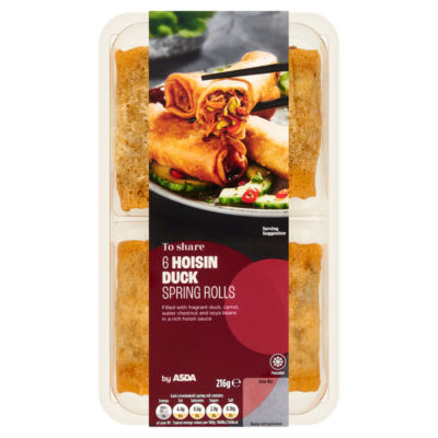ASDA To Share 6 Hoisin Duck Spring Rolls 216g