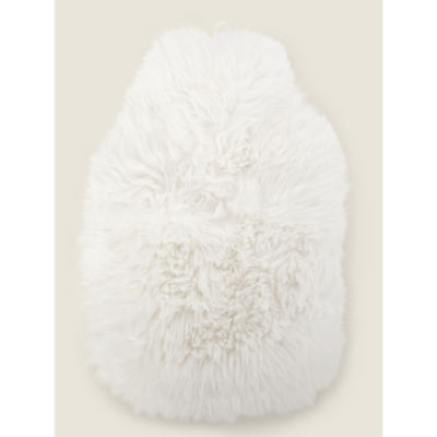 Cream Shaggy Faux Fur Hot Water Bottle thumbnail 3