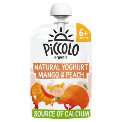 Piccolo Natural Yoghurt Mango & Peach Organic Pouch 6mths+