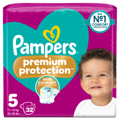 Premium Protection Size 5, 32 Baby Nappies, 11kg-16kg, Essential Pack thumbnail 2