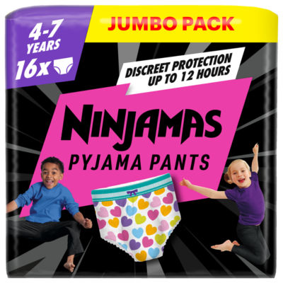 Ninjamas Pyjama Pants Unisex Hearts, 4 - 7 Years, 16 Pyjama Pants thumbnail 2