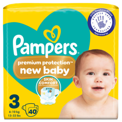 Premium Protection New Baby Size 3, 40 Nappies, 6kg-10kg, Essential Pack thumbnail 2