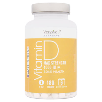 Vitamin D Max Strength 4000IU Bone Health 180 Tablets