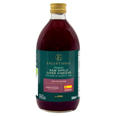 Exceptional by  Organic Raw Apple Cider Vinegar with Apple & Raspberry Juice 500ml