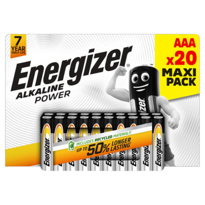 Alkaline Power AAA Batteries, 20 Pack