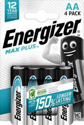 Max Plus AA Batteries Alkaline 4 Pack