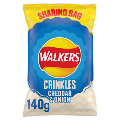 Crinkles Cheddar Cheese & Onion Sharing Crisps 140g thumbnail 2