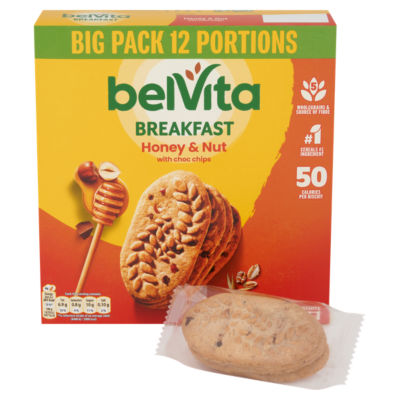 Honey & Nut with Chocolate Chip Cereal Biscuit Snack Bars Multipack 540g (12 x 45g) thumbnail 3