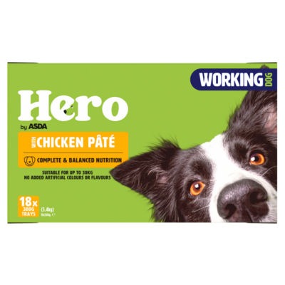 Hero by ASDA Working Dog with Chicken Pâté 18 x 300g (5.4kg)