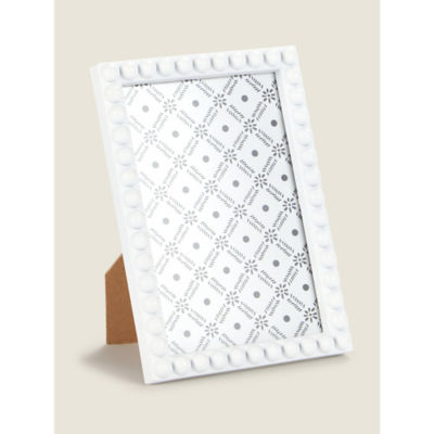 White Injection Beaded Frame 6 x 4 Inch