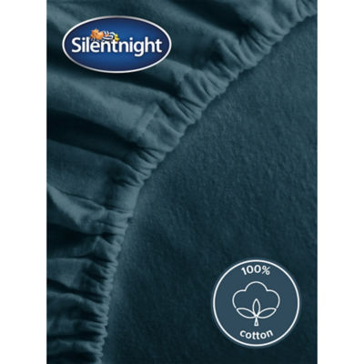 Teal Brushed Cotton Fitted Sheet - Single thumbnail 4