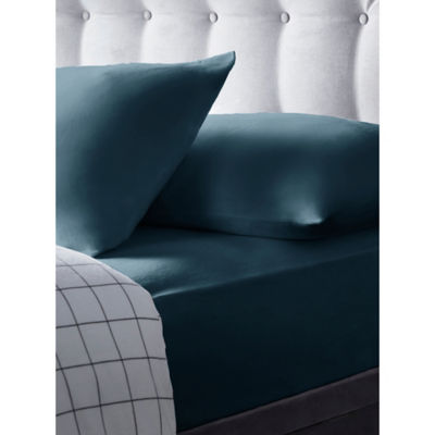 Teal Brushed Cotton Fitted Sheet - King
