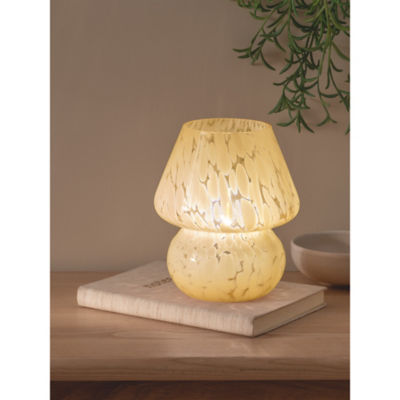 Yellow Glass Mushroom Portable LED Lamp thumbnail 2