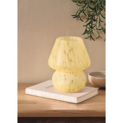 Yellow Glass Mushroom Portable LED Lamp thumbnail 3