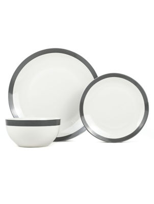 Black & White Stripe Dinner Set - 12 Piece thumbnail 2