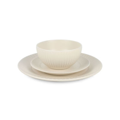 Natural Wide Ribbed Dinner Set - 12 Piece thumbnail 3