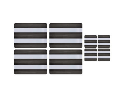 Black And White Stripe Placemat And Coaster Set