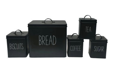 Black Kitchen Canister - Set of 5 thumbnail 2