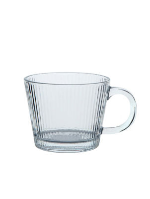 Clear Ribbed Glass Cappuccino Mug thumbnail 2