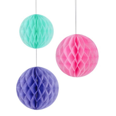 Pastel Paper Honeycomb Decorations thumbnail 3