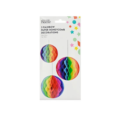 Rainbow Paper Honeycomb Decorations