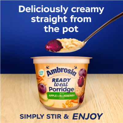 Ready to Eat Porridge Oat Cereal Pot Apple & Blueberry Layer 210g thumbnail 3