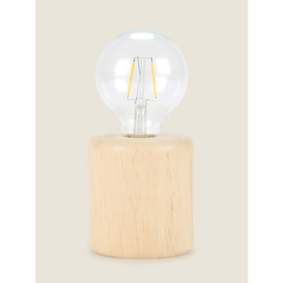 Natural Pale Wood Base Table Lamp