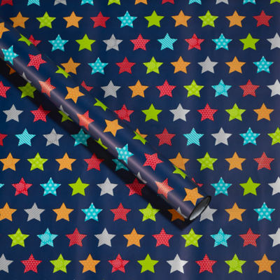 Navy Star Print Gift Wrap thumbnail 2