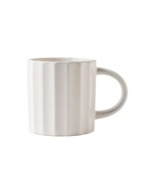 Vertical Ribbed White Mug thumbnail 2