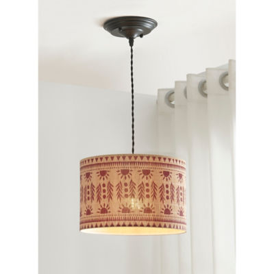 Natural Block Printed Bamboo Shade